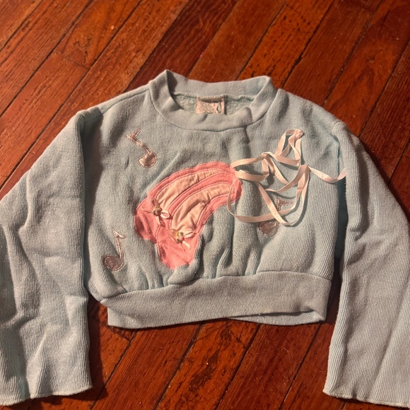 Vintage 90s toddler Ballet Slippers Sweatshirt Frog Pond Kids made in USA Toddle
